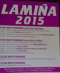 Cartel fiestas de Lamiña 2015